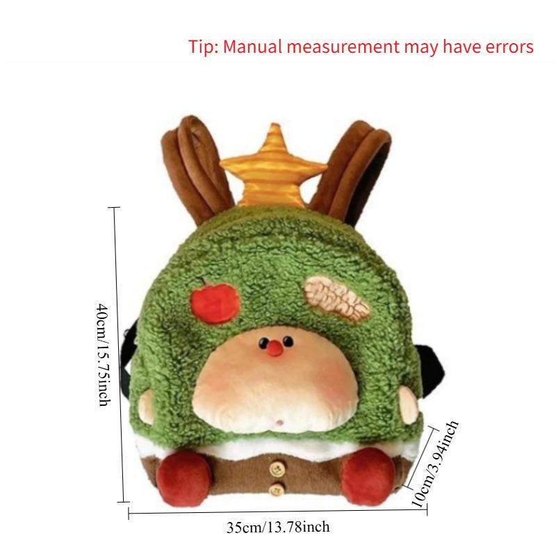 

Cartoon Plush Casual Lightweight Backpack Teenage Daily Travel Bag Student Large Capacity Zipper Bags 35x40x10cm Cute Stars Work Commuting Package 35*40*10cm