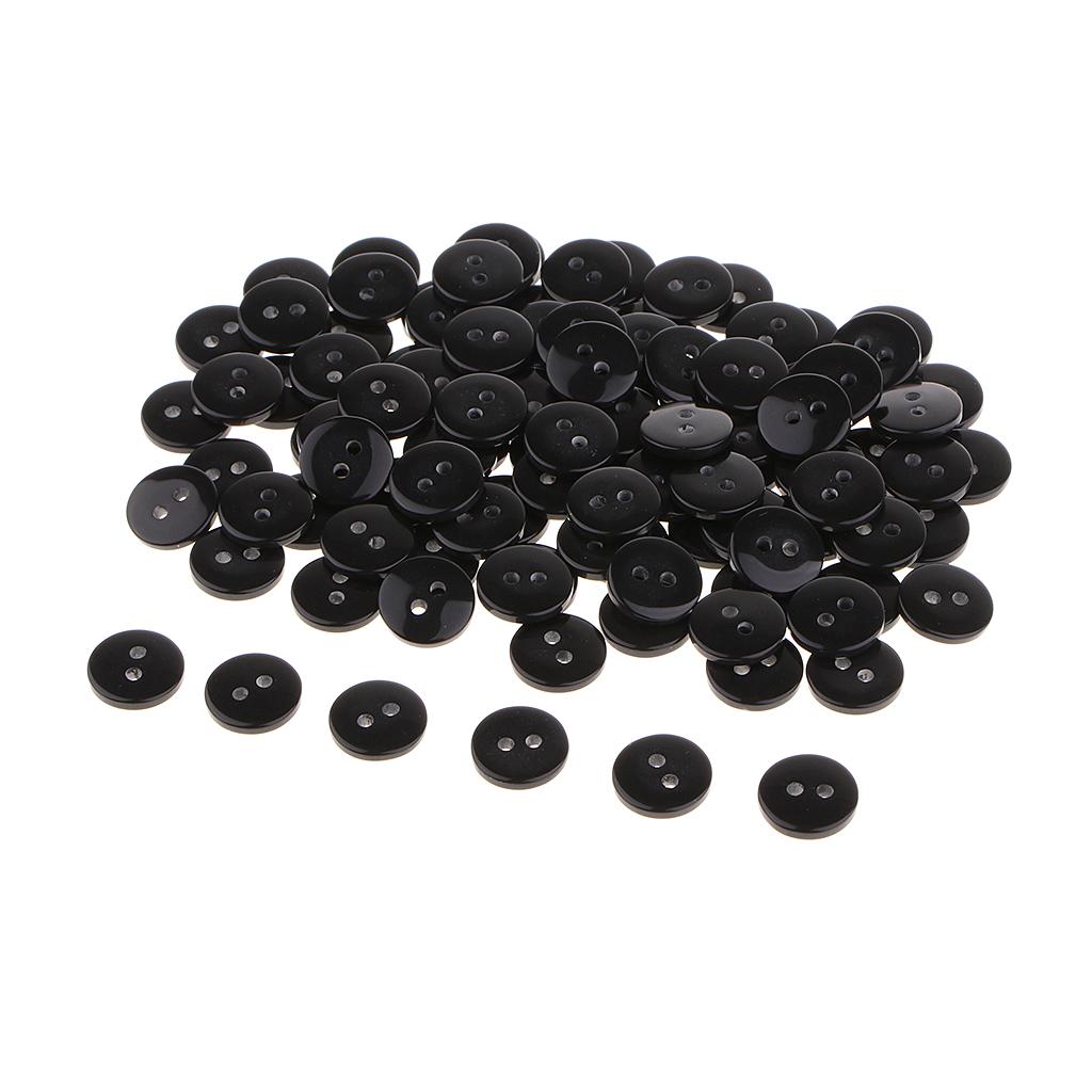 100 Pcs 1 Cm two holes Sewing Flatback Resin Buttons for Sewing Diy Craft