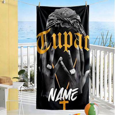 Tupac's Legacy Lives Customize Your Name Beach Towel High Absorbency & Quick-Dry