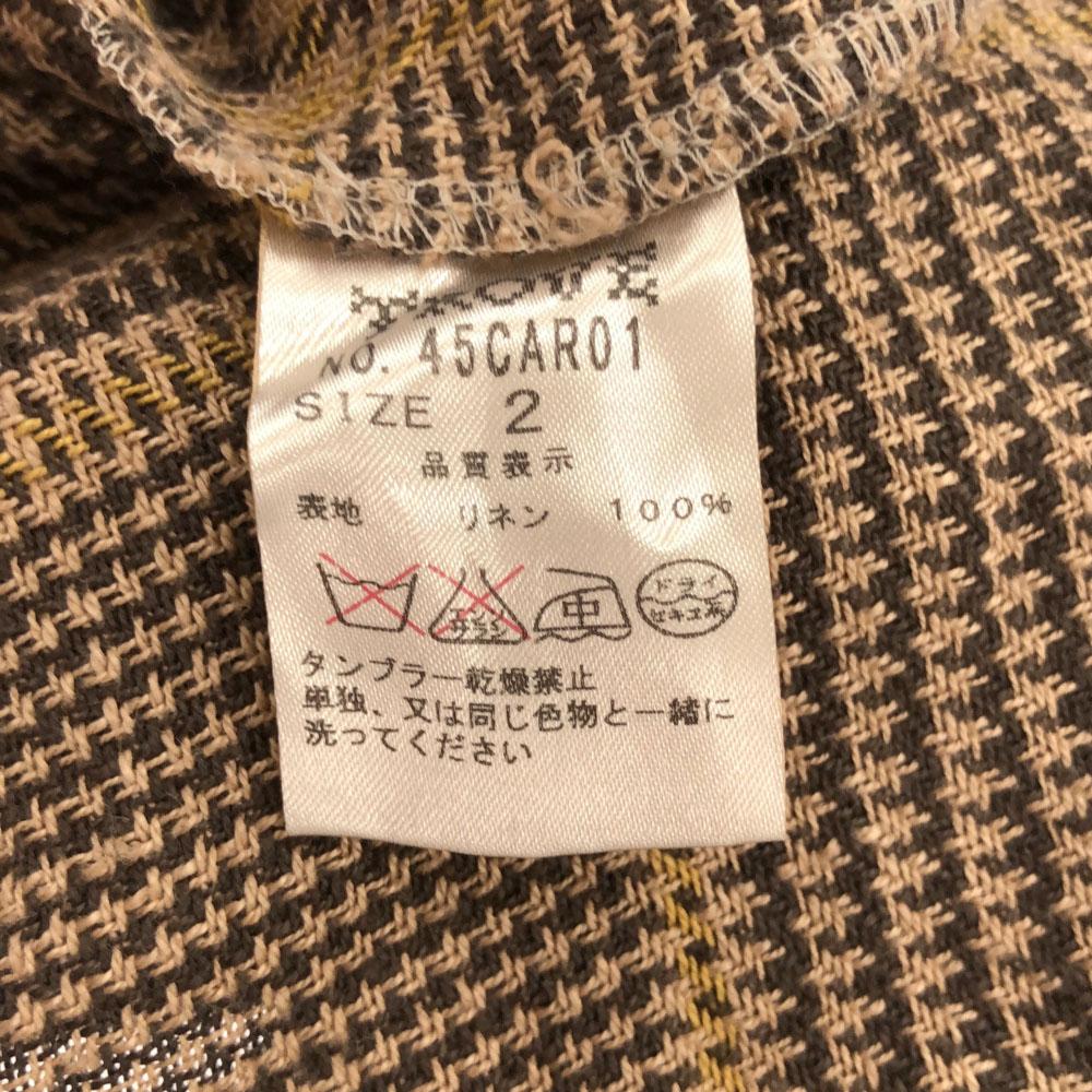 TROVE Made In Japan Glen Check Linen Gown Coat 2 Brown Men's Used