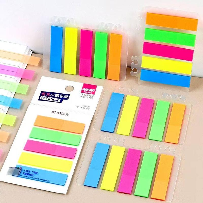 M&G 100PCS Transparent Colorful Memo Pads with Index Creative Sticky Notes Self-Adhesive Office School Stationery Supplies