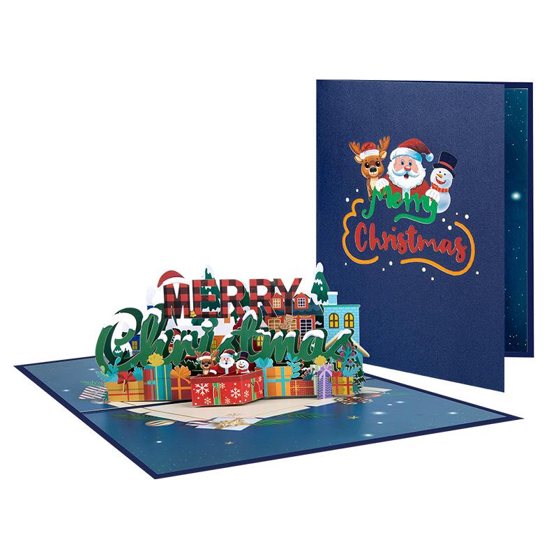 2024 Creative 3D Pop-up Christmas Plaid Card