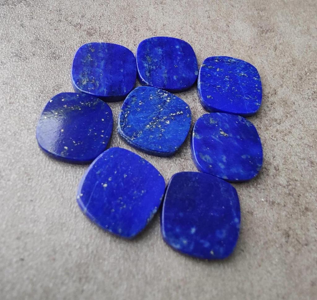 Lapis Lazuli Cushion Coin Shape Flat Back Gemstone | Calibrated Loose Gemstone for Jewelry Making & Wholesale