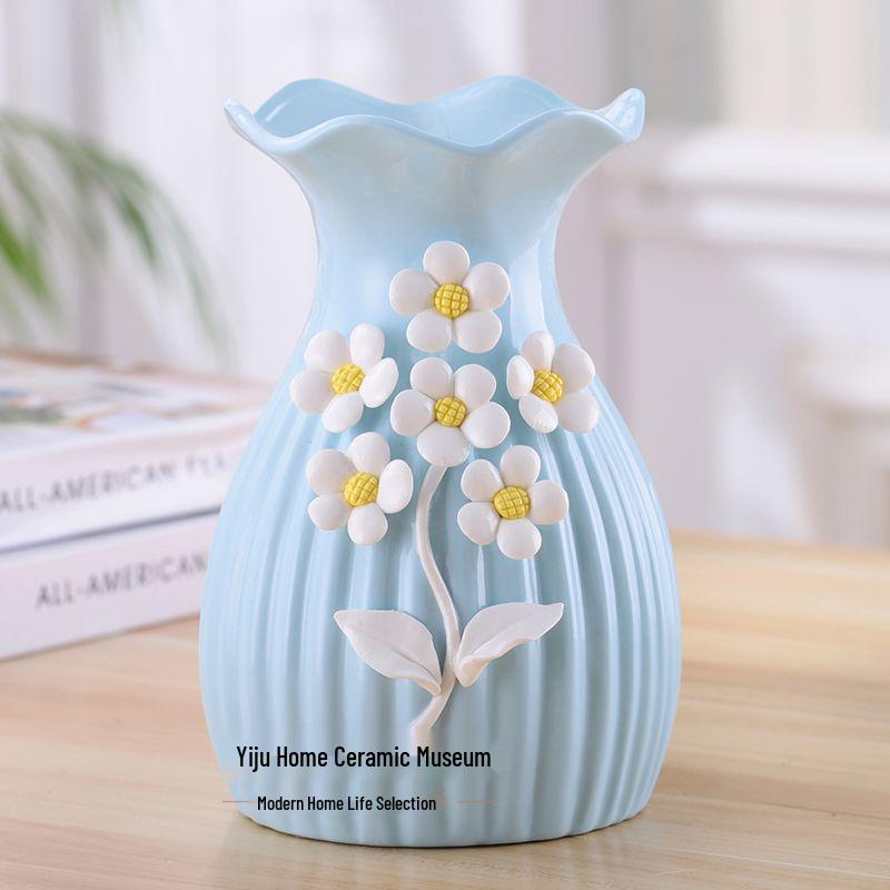 European Modern Ceramic Vase for Flower Arrangements - Ideal Home Decor for Living Room, Dining Table, or Coffee Table - Perfect Housewarming Gift
