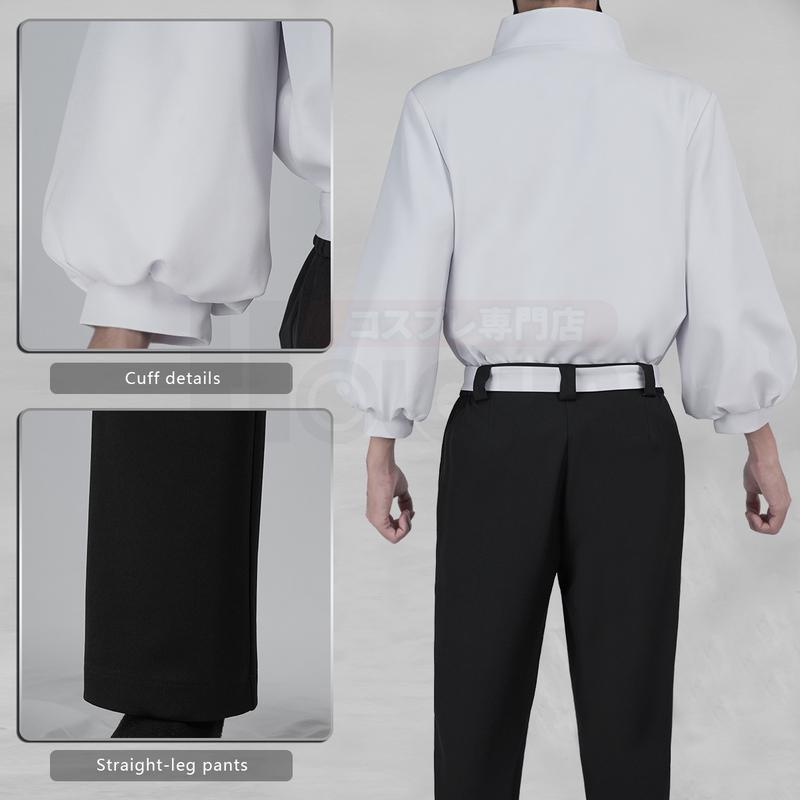 HOLOUN Jujutsu JJK Manga Anime Yuta Okkotsu Costume Cosplay Parrucca Giacca Pantaloni Neri Uniforme Rete Rosa Sintetico Halloween