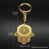 Vintage Hollow Hebrew Hamsa Hand Tree of Life Key Chain Stainless Steel Hand of Fatima Amulet Islam Key Ring Woman Jewelry