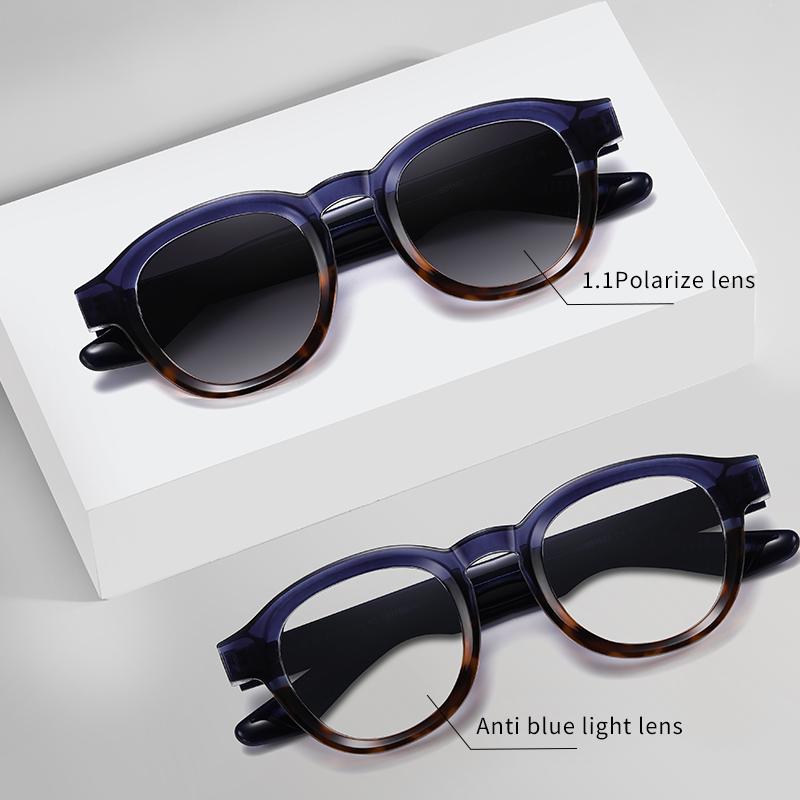 1Pcs New European And American Board Polarized Sunglasses Neutral Retro Blue Light Glasses Round Board Sunglasses