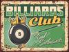 Retro Billiards Club Tin Sign Cafe Bar Beer Pub Snacks Wall Art Decoration Man Cave Vintage Metal Tin Signs Paintings Plates