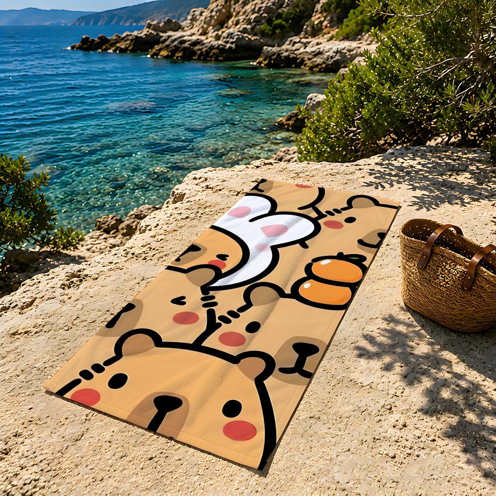 Animal c-capybara Towel Extra Large Beach Towel Quick Dry Sand Free Super Absorbent Lightweight
