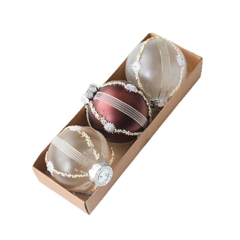 3 Pack Christmas Balls For Tree Hanging Decoration Ornaments 8cm Shatterproof Plastic Suitable For Holiday And Event Use