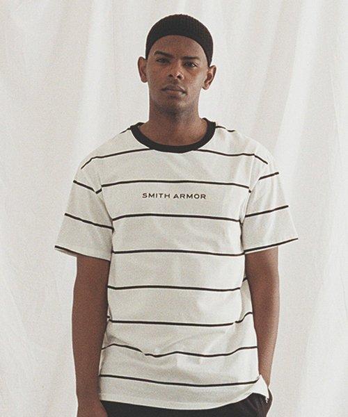 Smith Armor Sa Loose Fit Standard Striped T-Shirt_White Stripe/F