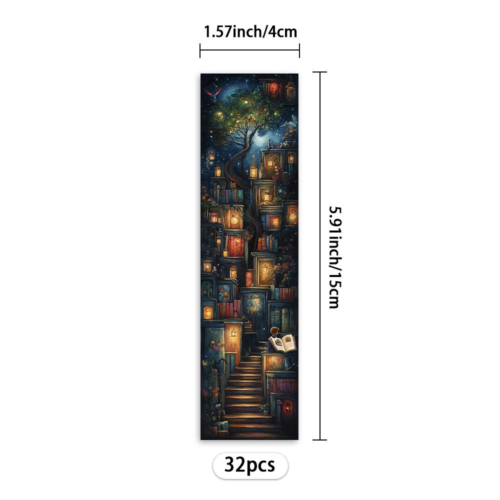 32pcs, bookmarks, back-to-school season, retro Halloween, Christmas, Teacher's Day, suitable for readers and birthday gifts.