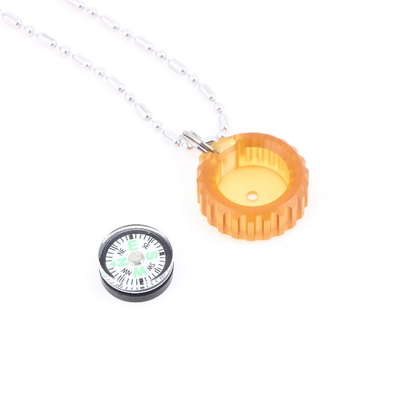 3in1 PEI Compass Pendant Necklace EDC Directional Outdoor Tool Portable for Adventure Gear