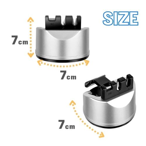 JP Number 3-Function Ceramic Knife Sharpener for Knives, Scissors, and Bread Knives with a Convenient Strong Suction Cup