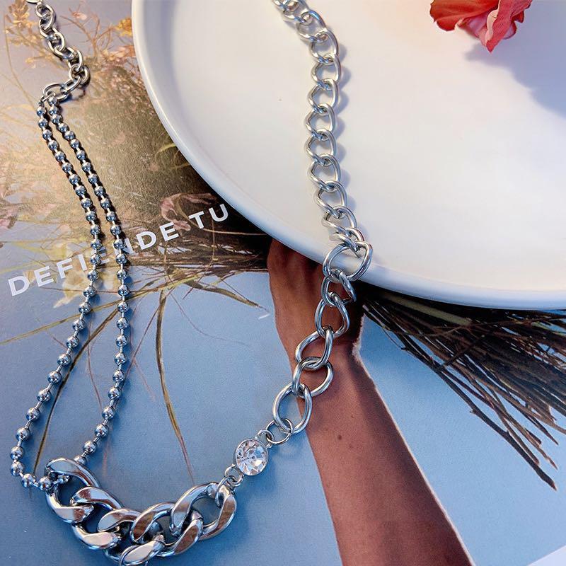 No fading love splicing necklace ins cold wind simple temperament hip hop collarbone chain