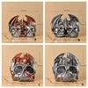 Dragon Skull Figurine for Halloween Resins Statue with Spices Shaker Display Stand Rack Kitchen Decoration for Collectors