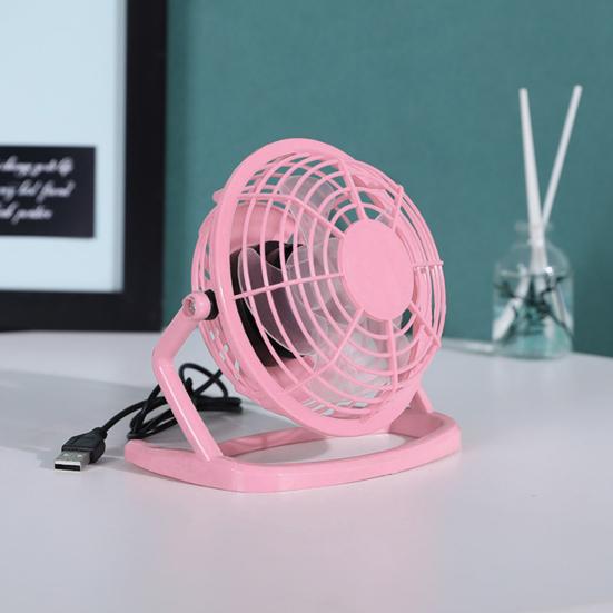 Mini Fan Quiet Stable Base Strong 4 Blades Wind Easy To Carry Cooling