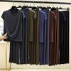 Plus Size Modal Pajama Set: Short Sleeve T-Shirt & Long Casual Pants