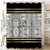 Black Gold Gray Shower Curtain Personalized Custom Name Monogrammed Bathroom Decor Custom Size