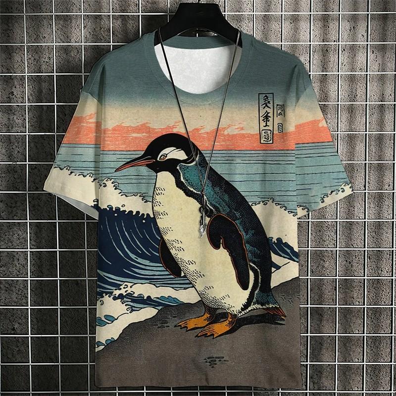 

Мужская футболка с изображением японского кота-самурая, летняя мода, короткий рукав, 3D-принт, мультяшная мужская одежда, аниме-футболка для мужчин, топы, футболки S
