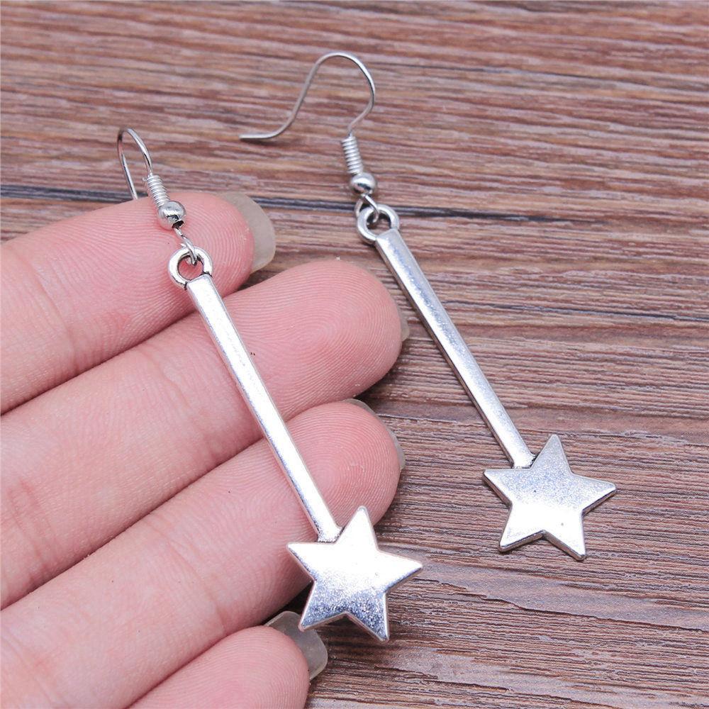 Bohemian Hot-Sale Star Moon Pentagram Circle Dangle Earrings Memorable Wedding Gift for Daily Style