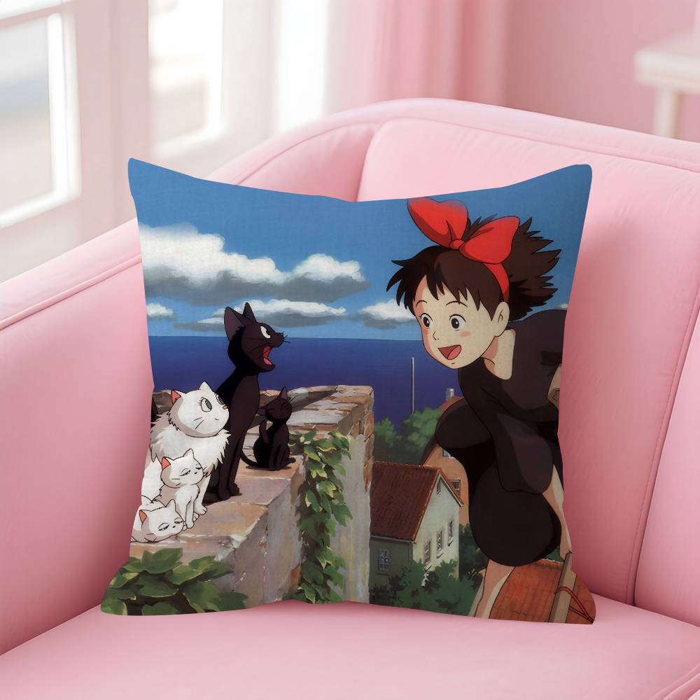 Anime K-Kikis Movie D-Delivery Service-S Pillow Gift Home Office Decoration Bedroom Sofa Car Cushion Cover Case 45X45