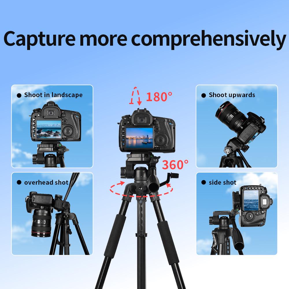 DSLR, Aynasız, Mobil, Video Kaydı ve Canlı Yayın için Cross360 Taşınabilir Kamera Tripodu