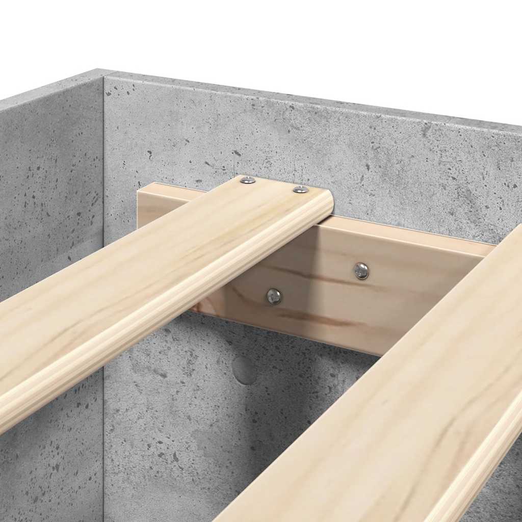Bed Frame Concrete Grey 120x190 cm Engineered Wood