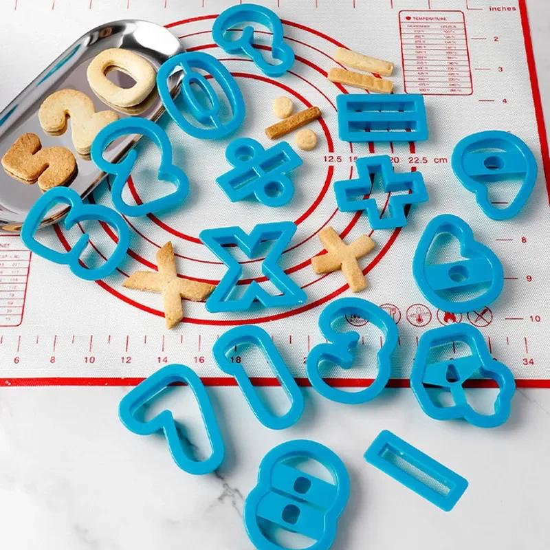 Large 0-9 Numbers Letter Cookie Cutter Molds Plastic 3D Pressable Biscuit Fondant Stamps DIY Birthday Cake Decorations