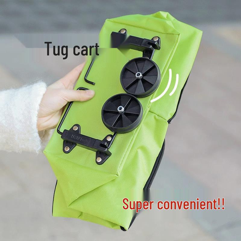 Lightweight Foldable Grocery Cart with Wheels - Portable Shopping Trolley and Household Handcart