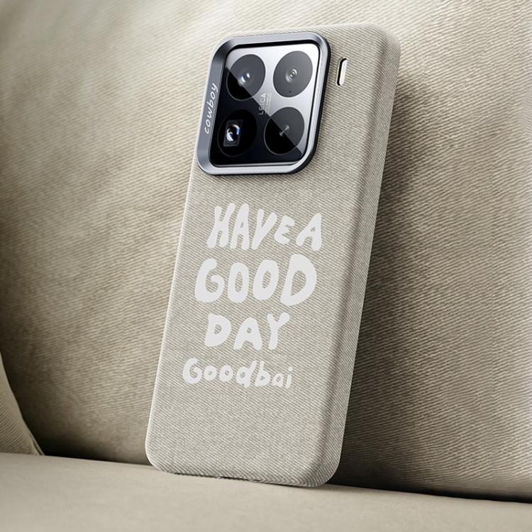 Beautiful Series Denim Texture Magnetic Phone Case For Xiaomi 15, PC Metal Frame Anti-Fingerprint Four Corner Shockproof Wireless Charging Cover