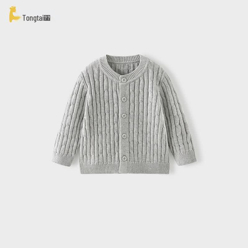 TONGTAI Baby Girl Pure Cotton Knitted Cardigan 120cm