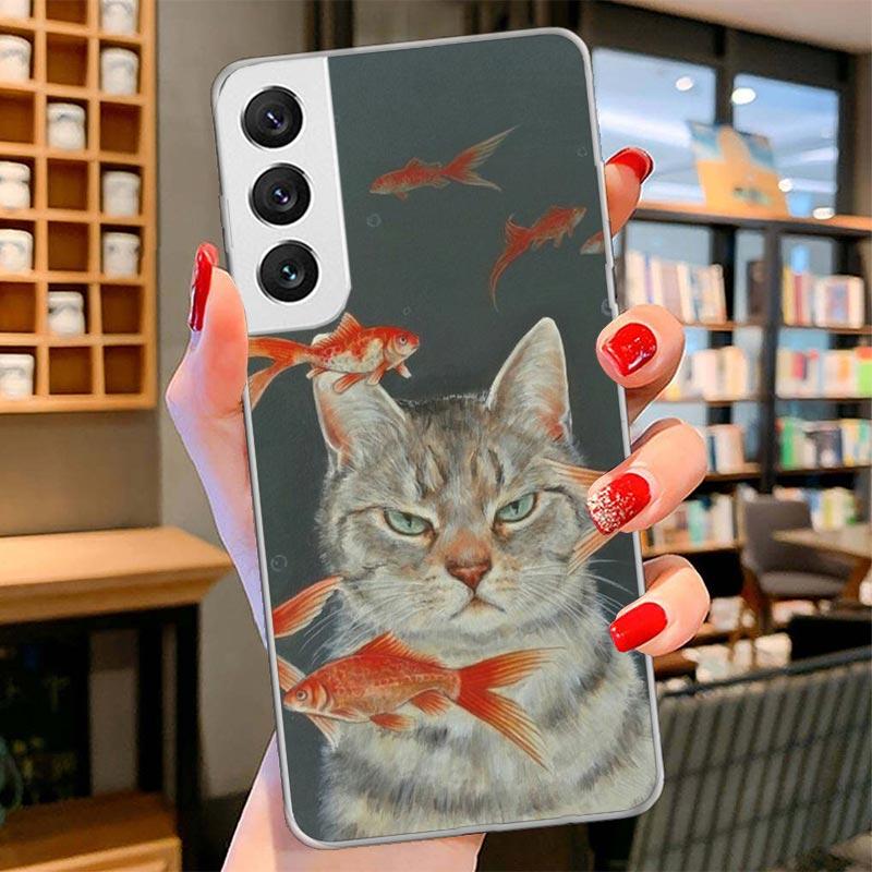 Cute Cartoon Lucky Cats Cover Phone Case For Samsung Galaxy S26 S25 Edge S24 Ultra S23 S22 Plus S21 S20 FE Soft Fundas Shell Gal