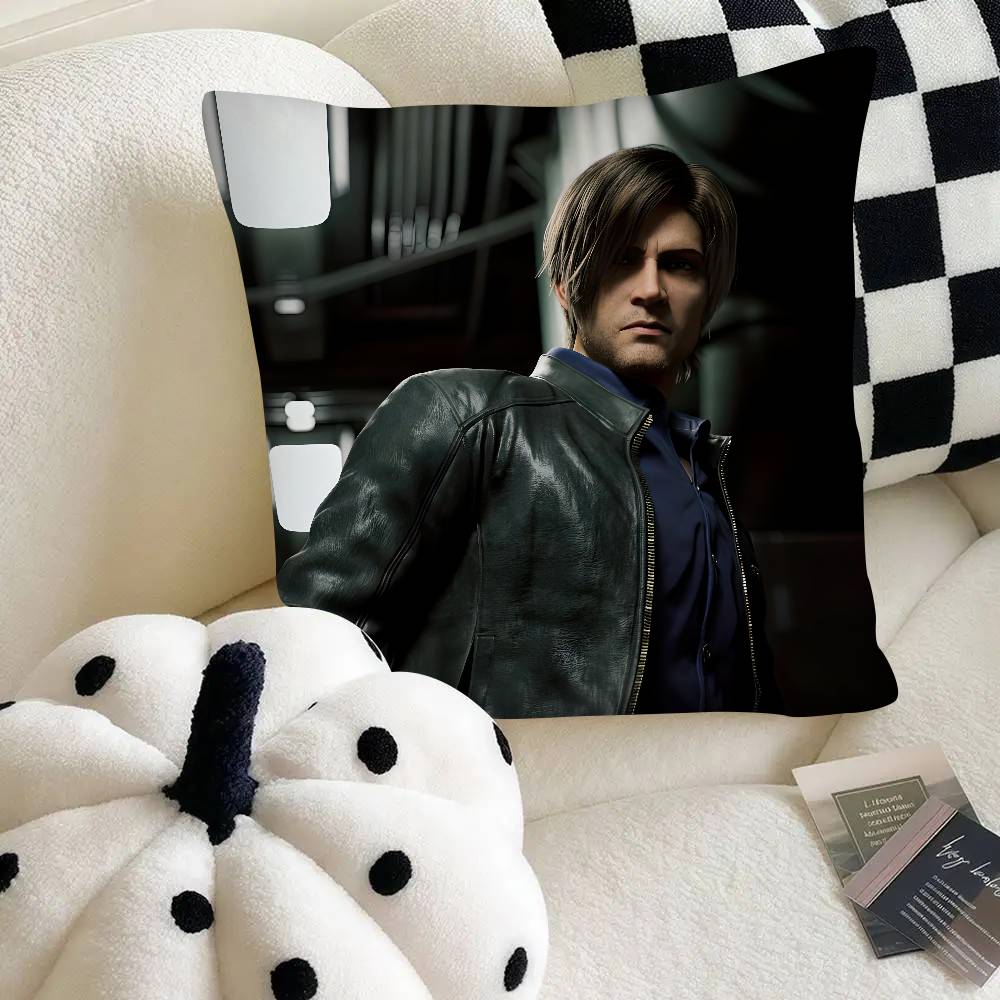 Leon Kennedy R-Resident E-Evil Pillow Case Fashion Square Pillowcase Bedroom Sofa Room Ins Decoration Leisure