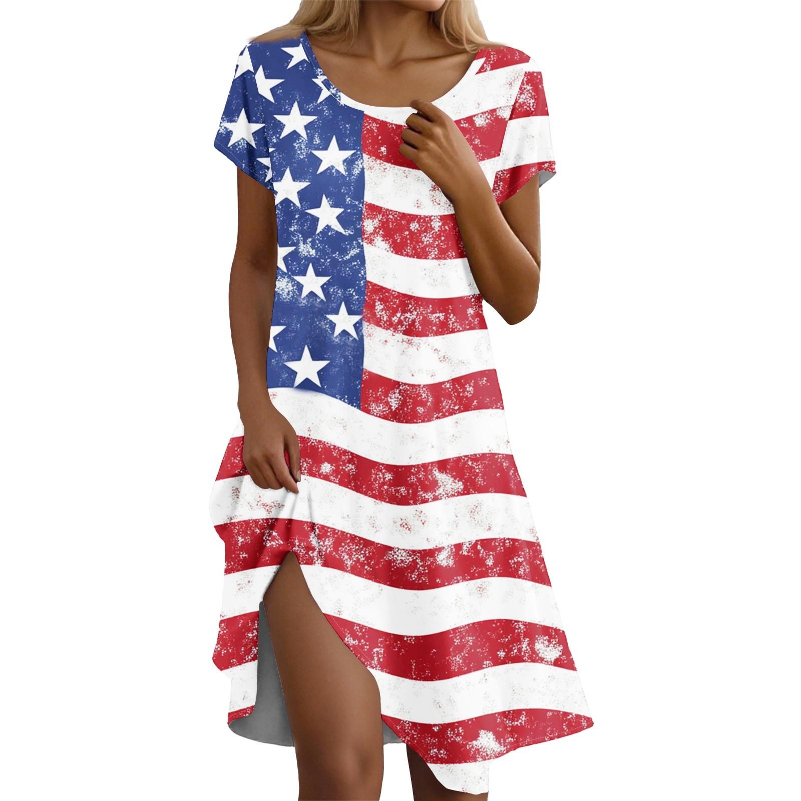 

Short Sleeve Boho Dress For Women Casual Loose Fit Summer Sundress Print Dress With Pockets M Кіновар