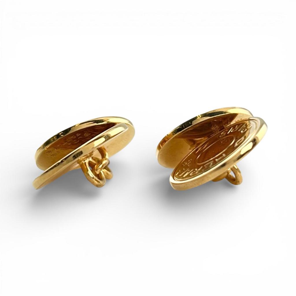 Great HERMES Cufflinks cufflinks Serie 2-piece set gold mens Used