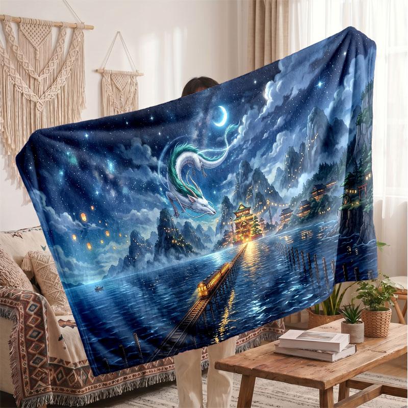 Warm Flannel BlanketSpirited Away Soft Cozy Throw Blanket for Bedroom Couch