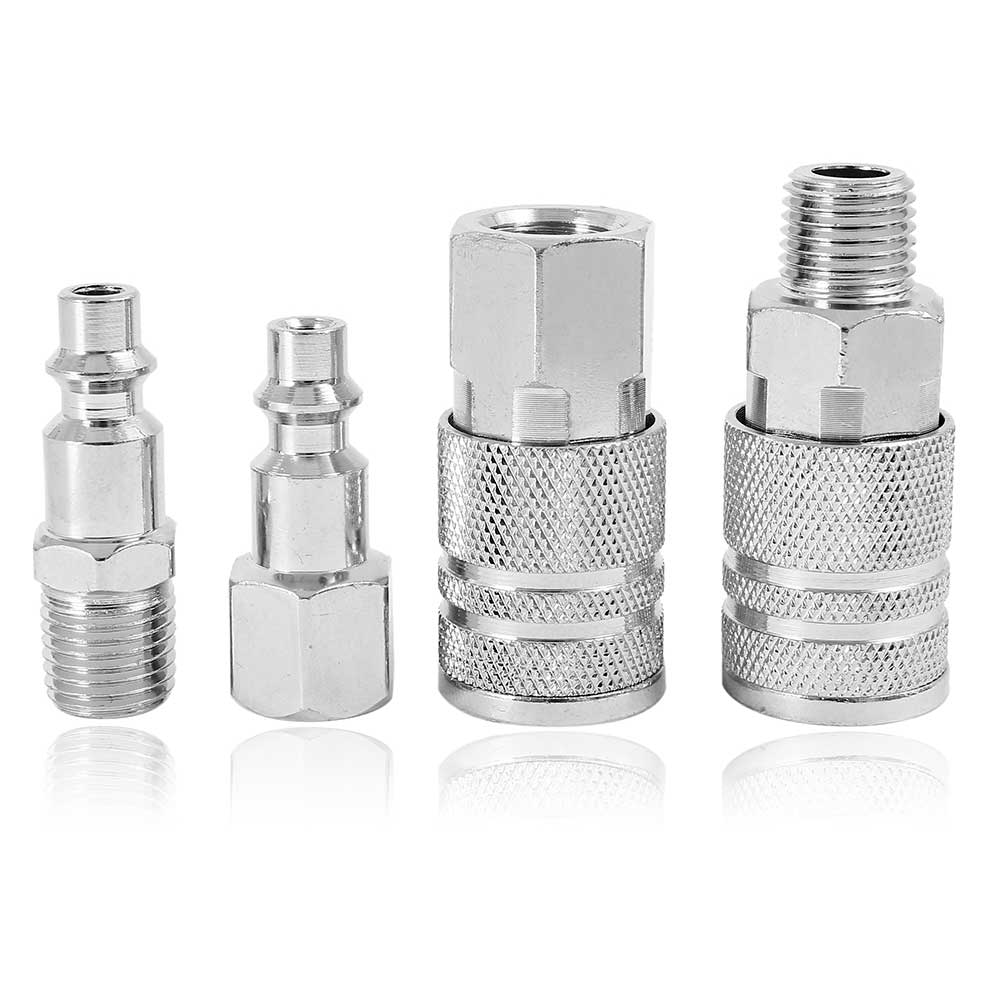 14pcs Metal Quick Couplings BSP Air Line Fitting Euro 1/4"Air Line Fitting Hose Compressor Fitting Connector For Pneumatic Tools