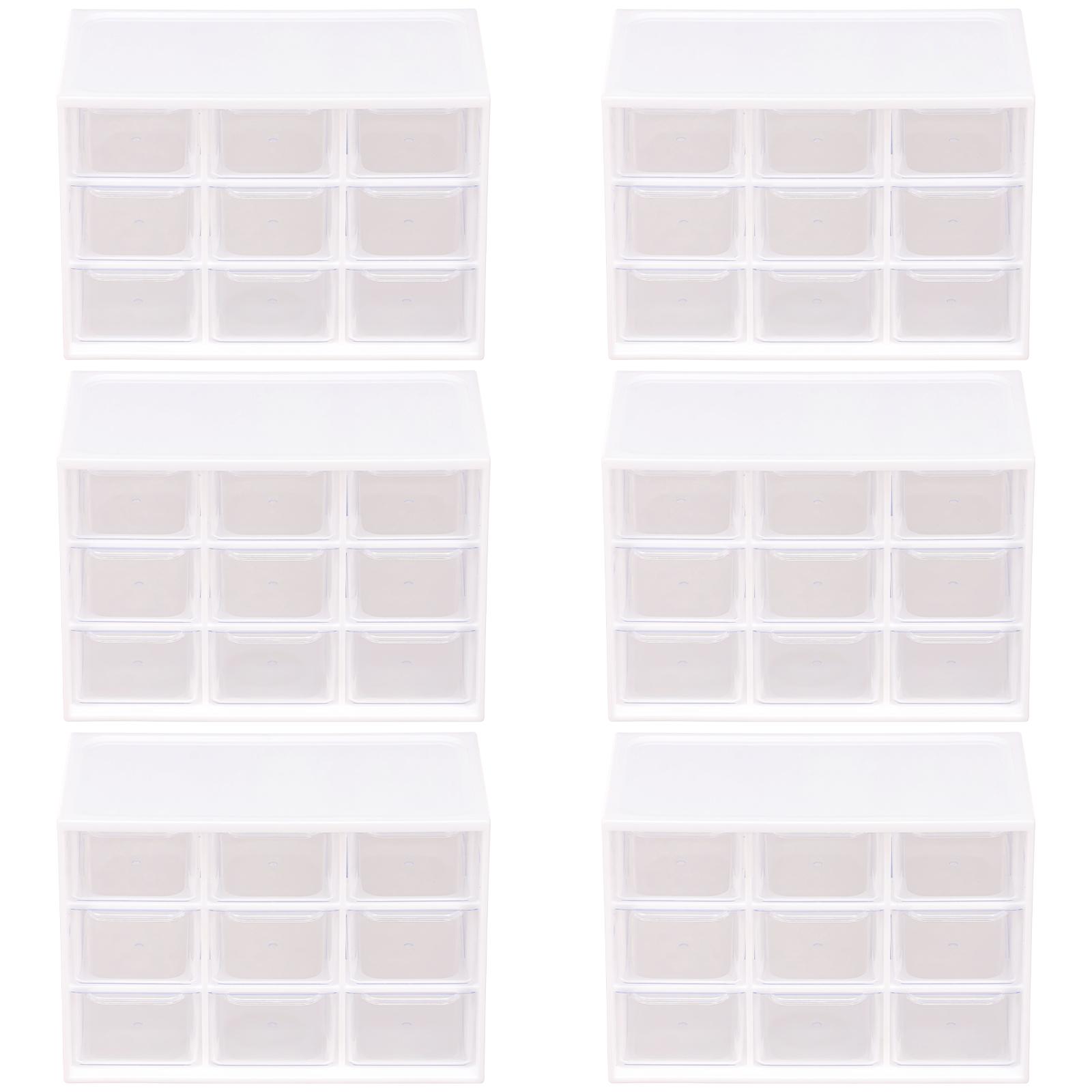 

6 шт. Мини-органайзер для ящиков, штабелируемый, маленький настольный органайзер, пластиковый настольный ящик для хранения рукоделия, художественных принадлежностей, ювелирных изделий