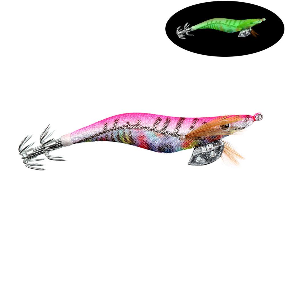 Luminous Wood Shrimp Lure Bait2.0 2.5 3.0Colorful Imitation Squid Shrimp Umbrella Hook Sea Fishing Special Bait