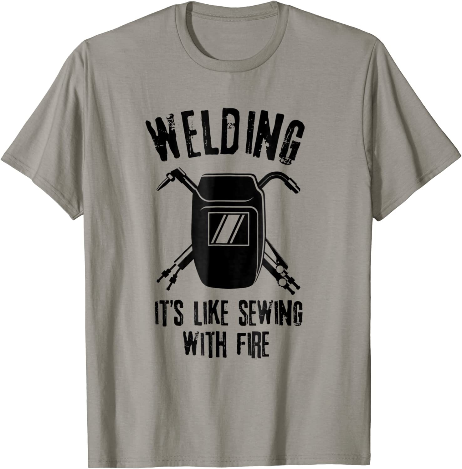 

Welding It s Like Sewing With Fire TShirt Welder Shirt Funny Cotton Men Tops Tees Normal Retro Tshirts 4XL