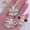 DIY Phone Case Charms Metal Alloy Water Drop Flower Rhinestone Decoration Phone Shell Accessories