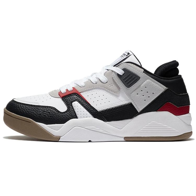 New LiNing Abrasion Resistant Low Top Vintage Basketball Shoes Men's Black White AGBS031-2