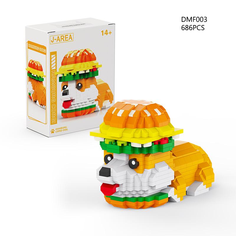 

Non-Toxic Kids Gifts Animal Toys Building Blocks Pet Series Dog Cat Plastic Mini Bricks Kawaii Ornaments Christmas Gifts No box