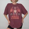 Unisex Women Print Dumbbells and Dragons Tee T Shirt 100 Cotton Tshirts Clothes