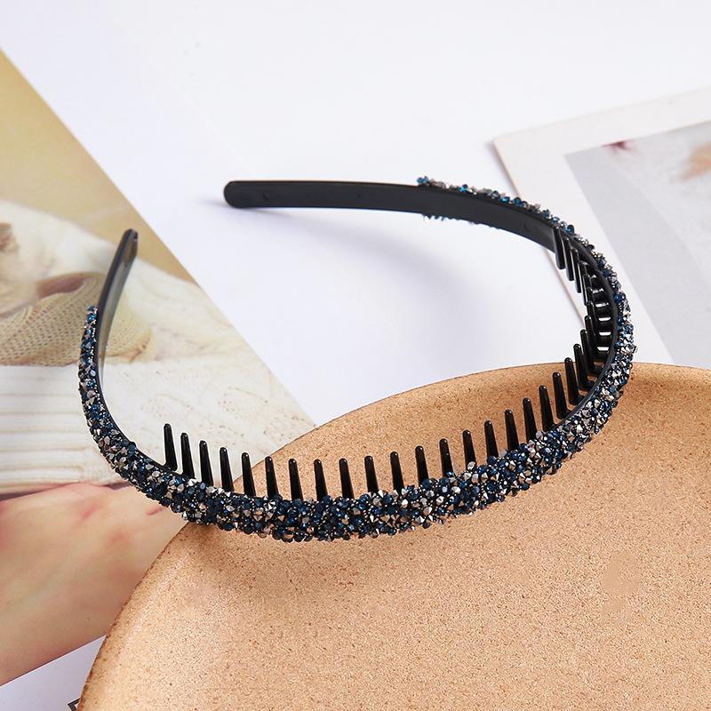Non-slip Toothed Rhinestone Hair Hoops Elastic Comfortable Headbands Fashion Hair Accessories for Women Wedding Bridal