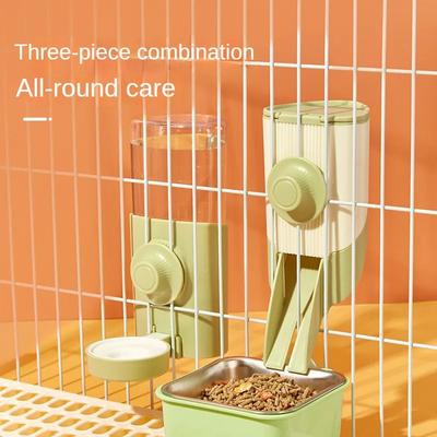 Pet Parrot Bird Feeding Waterer Cat Dog Cage Hanging Waterer Pigeon Rabbit Small Pet Automatic Feeding Water Feeding Bowl