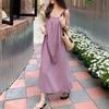 New Arrivals Open Run Women Wrinkle Strap Long Dress Bead String Shirring Chalan