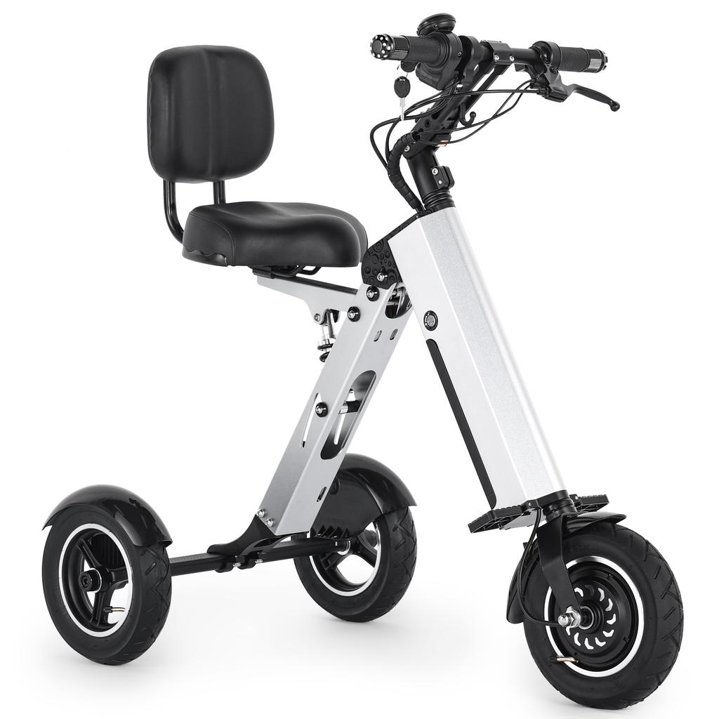 TopMate ES35P 3 Wheel Foldable Electric Scooter with Backrest Seat Removable 36V Battery Reverse for Adult Commute