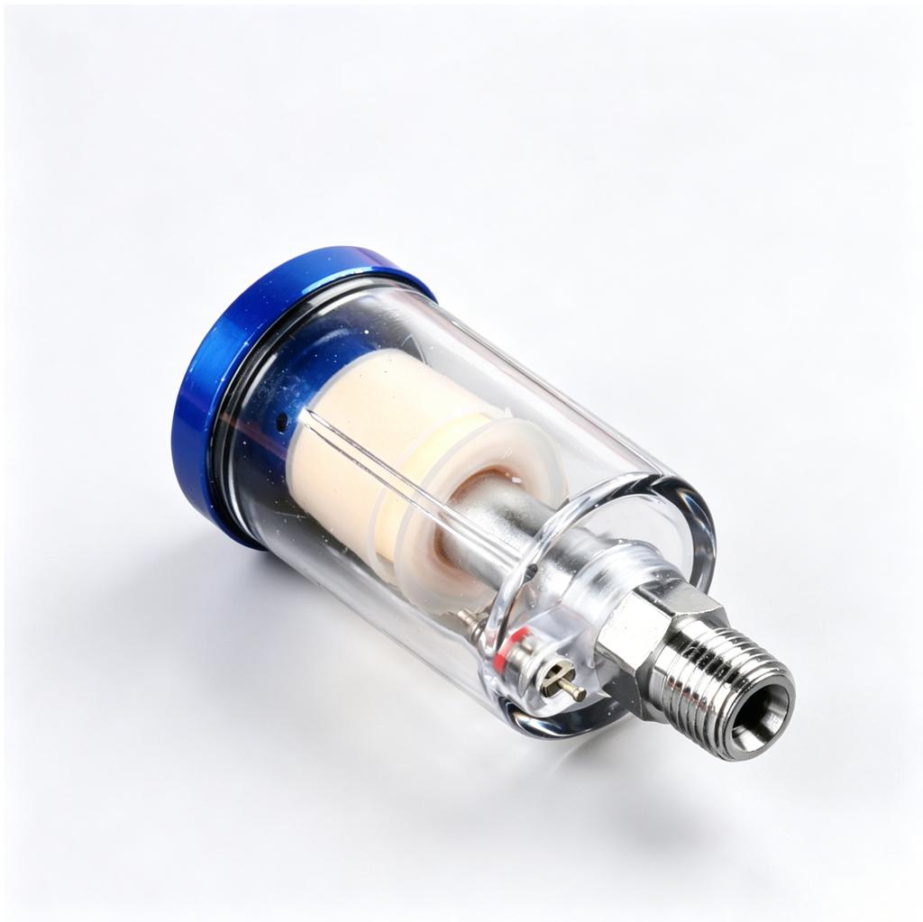 Water Oil Separator Filter Airbrush Filter Moisture Separator for Air Line Compressor Fitting, 1/4 Inch NPT Inlet